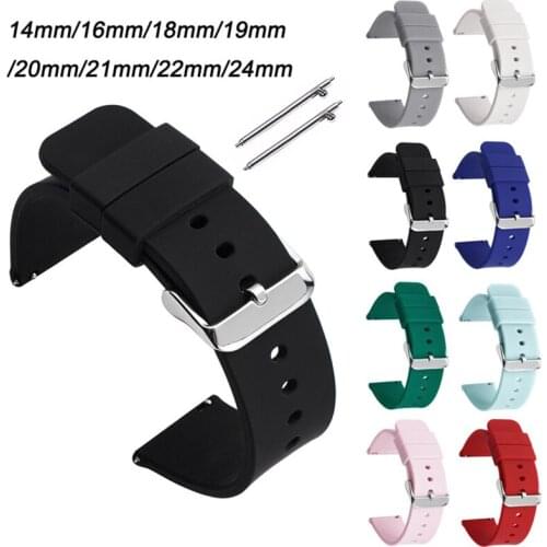 Silicone Quick Release Straps For Huawei 1 GT2 Smart Watch Bracelet Galaxy Watch 3 Gear S4 Band 14 16 18 19mm 20mm 21 22mm 24mm