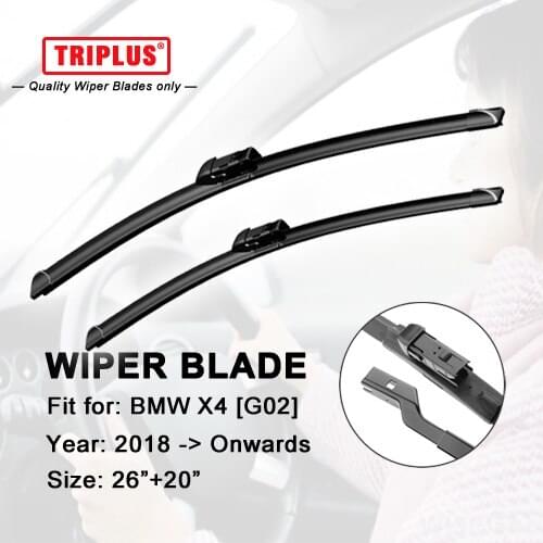 Wiper Blade for BMW X4 [G02] (2018-Onwards) 1set 26"+20", Aero Beam Windscreen Wiper Frameless Soft Blades