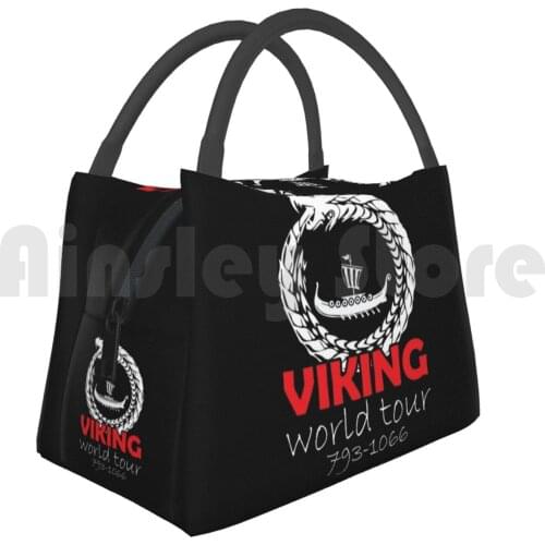 Cooler Lunch Bag Picnic Bag Viking World Tour Funny Norse Ship Design Vegvisir Mythology Norse Fenrir Viking