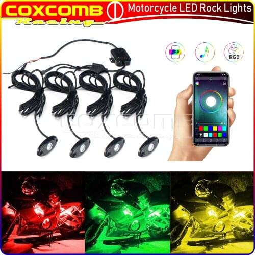Universal High Quality Motorcycle 4pc/Set 16 Color 12V RGB LED Rock Lights For Harley Yamaha Honda Suzuki Kawasaki BMW
