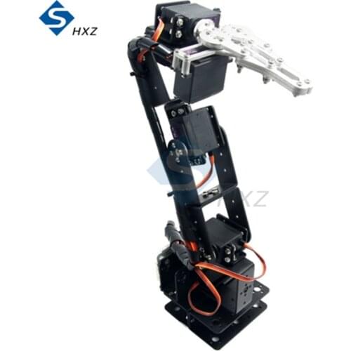 ROT3U Black Robot Mechanical Claw Pliers 6-Degree-of-Freedom Aluminum Manipulator for Arduino Without Steering Gear