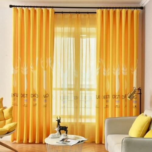Modern Blackout Curtains deer head Pattern For Living Room Window Bedroom shading Ready Made Finished Drapes Blinds B 2JL423