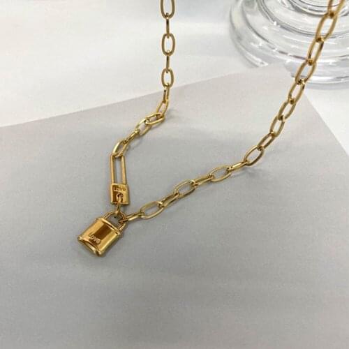 In 2021 South Korea Personality Trendy Pendant Necklace Female Ins Hip-Hop Metal Clavicle Chain Women Jewelry Accessories