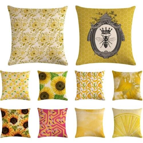 Farm plant fruit cushion cover stripe stitching pattern pillow cover linen car chair sofapillow covers decorative 45x45cm