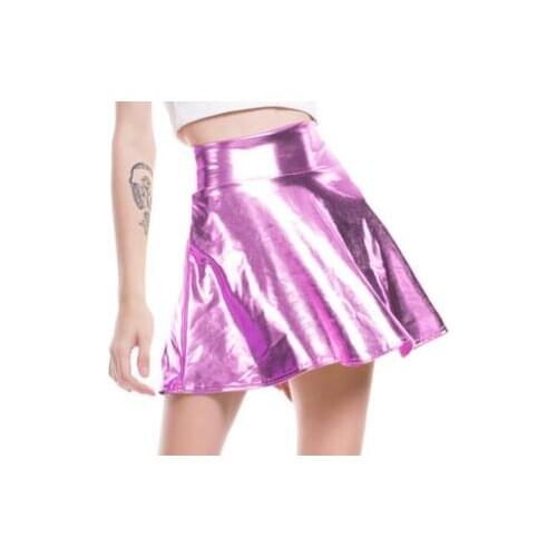 30pcs/lot fedex fast european style female solid pu leather skirt girl fashion punk style skirt candy color