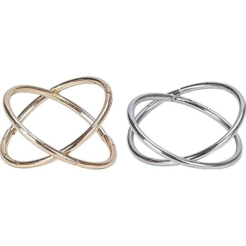 Gold Color Plated X Cross Hot women`s Ring For Women Jewelry 2018 New Arrivals Stereo Surround Ring