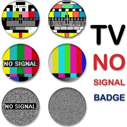 TV No Signal Badge Rainbow Color Brooch Custom Pin Personalized Icon For Clothing Backpack Bag Decoration Gifts