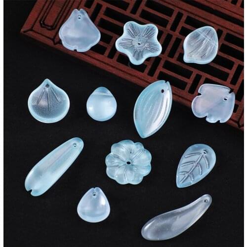 High Quality 10-20 Pieces / Batch Mix Size Stained Glass Petals Beads Pendant for Jewelry Making Necklace DIY Accessories