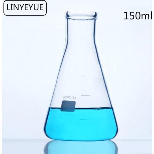 12pieces/pack 150mL Glass Conical Flask Chemistry Erlenmeyer Flask Borosilicate high temperature resistance Laboratory Equipment