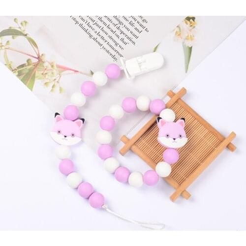 Baby Chew Teether Toys Dummy Clip Nipple Holder Food Grade Safe Nipple Chain 2Pcs Baby Personalize Silicone Pacifier Chain/Clip