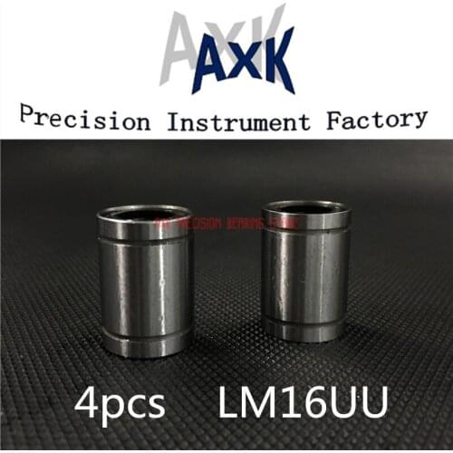2021 Hot Sale AXK Linear Rail Cnc Router Parts 4 Pcs Lm16uu 16mm 16x28x37mm Linear Ball Bearing Bush Bushing 16mmx28mmx37mm