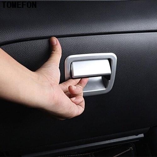 2pcs For Nissan Tiida Pulsar C13 2014 2015 2016 ABS Chrome Matte Inner Storage Box Car Storage Glove Handle Cover Interior Trim