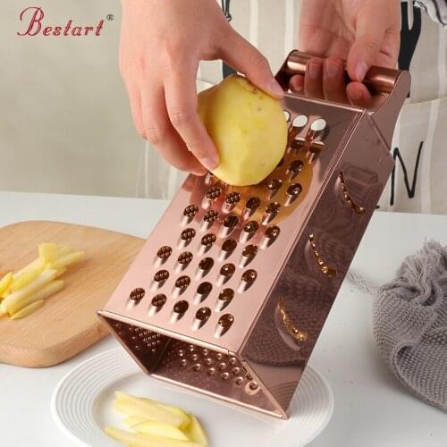 4 Sides Grater Multifunction Stainless Steel Handheld Grater Slicer Cuisine Fruit Vegetable Peeler Slicer