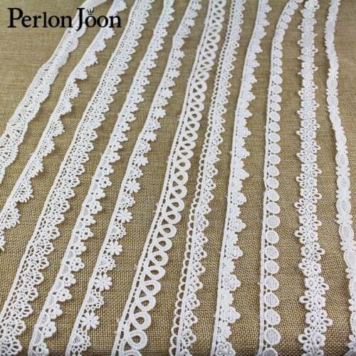 5 yards classic white water soluble embroidery small lace no Elastic 100%cotton lace ribbon trim DIY sewing on the dress skirt