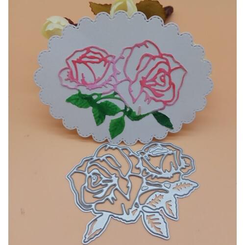 63*73mm Rose Flower Customized Cutting Dies Scrapbooking Metal Cutting Pressing Stencils Craft For Clear stamp DIY Decorations