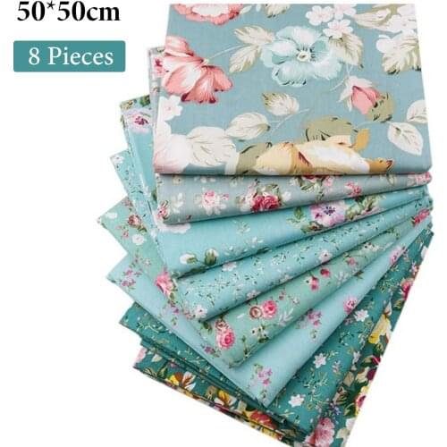 8pcs Cotton Twill Printed Fabric Squares Handmade Patchwork Group Fabric For Sewing Crafts And Gift Wrapping Paperitems