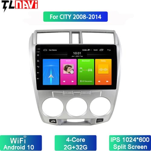 Android 10 10.1" Car Radio For 1Honda CITY 2011 2012 2013 2014 -2016 GPS Tochscreen Multimedia Player Head Unit