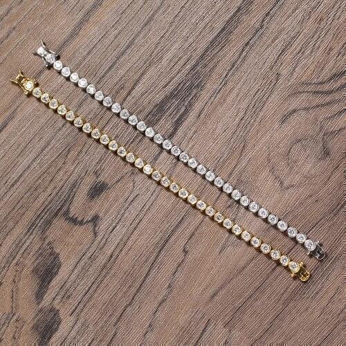 Bling Bling 4mm width 7inch 8inch Mens Jewelry CZ Bracelet Brass Hip hop Iced Out Zircon Bracelet BB112