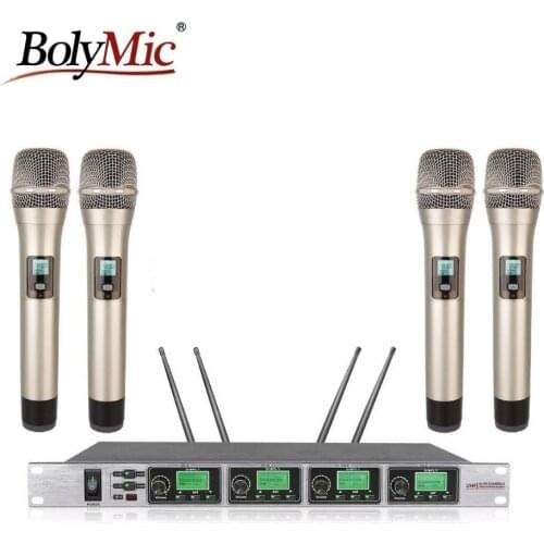 Bolymic UHF Wireless microphone Handheld 4 Channels wireless mic draadloos microfoon