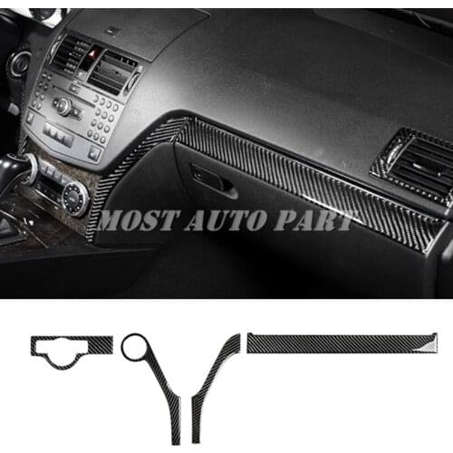 Carbon Fiber Center Console Moulding Trim Cover For Benz C Class W204 S204 2007-2013 Car accesories interior Car decoration