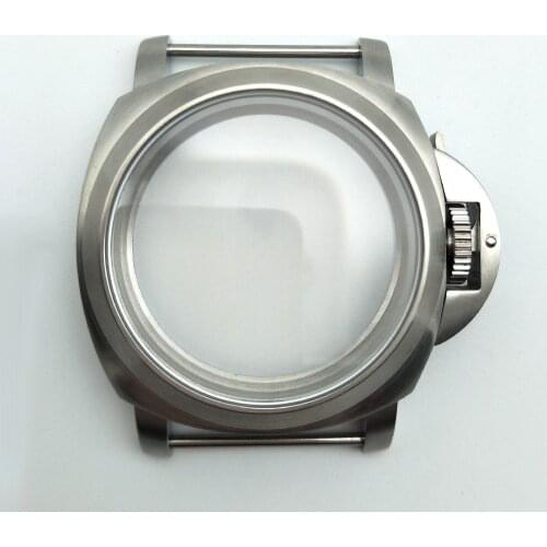 44mm Stainless Steel Brushed Watch Case for ETA 6497/ 6498 and ST3600/ ST3620 Watch Movement Back Case Cover with PAM