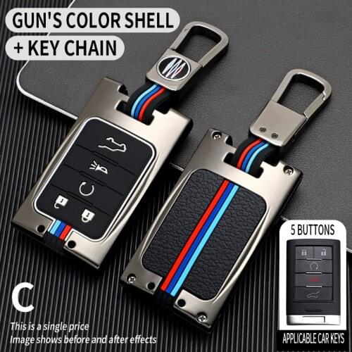 Car Key Cover Case For Chevrolet CTS ATS XTS SLS SRX XLS DTS STS Seville Escalade 3/4/5 Button C7 Corvette Zinc alloy Cadillac