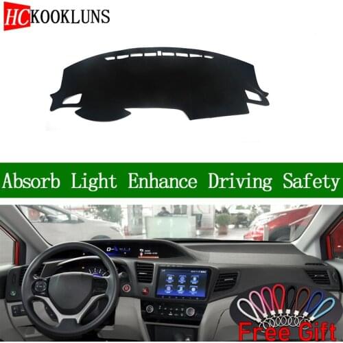 For Honda civic 2016 Dashboard Cover Sun Shade Dash Mat Pad Carpet Car Stickers Interior Accessories