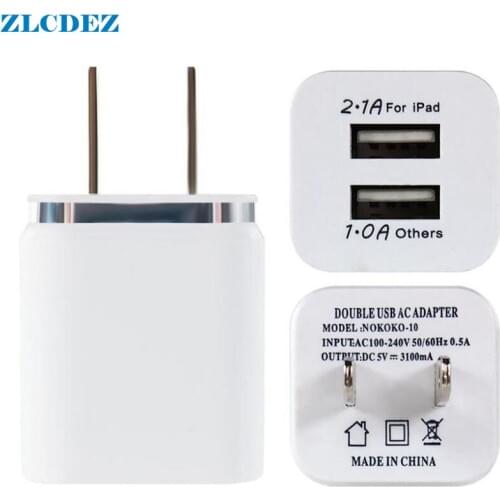 500pcs/lot Colorful 2A+1A US Plug AC Power Adapter Home Trave Wall 2 port dual USB Charger for iPhone 5 6 plus 7 for Samsung HTC
