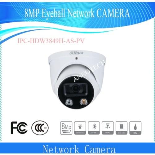 Dahua 8MP Full-color Active Deterrence Fixed-focal Eyeball WizSense Network Camera DH-IPC-HDW3849H-AS-PV