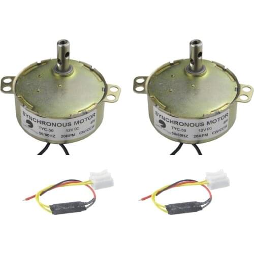 CHANCS 2PCS Fan Motor TYC-50 DC 12V 20-24RPM CW/CCW Turntable Gear Box for Microwave Oven