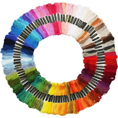 Random Color Floss 100 Per Pack with Cotton for Cross Stitch Threads Bracelet Yarn Craft Floss Embroidery Floss Set