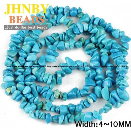 JHNBY Blue glue Irregular Gravel Natural Stone 86cm strand Loose Chips Loose beads Jewelry accessories bracelet making DIY