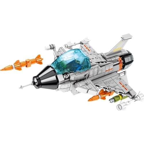 338Pcys Aerospace Series Educational Building Blocks Toys For Boys 6 Years DIY Birthday Present Cute Intercepter Fighter Model