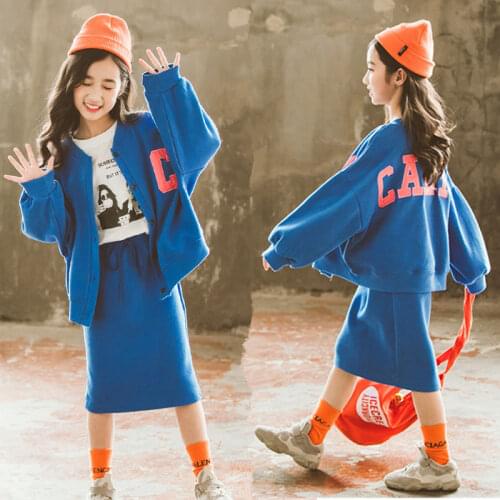 Autumn Spring Kids Tracksuit Girls Costume Childrens Clothing Jackets + Skirks Kids Sport Suits for Girls Clothes Set