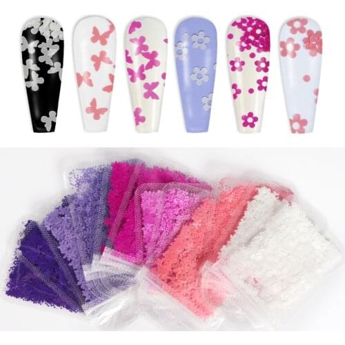 Pearlescent Nail Art Glitter Sequins Super Thin Butterfly-Shaped Flower-Shaped Accessory Tool For DIY Manicure Design Decoration