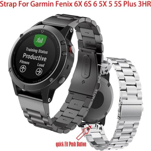 26 22 20mm Watchband For Garmin Fenix 6 6X Pro 5 5X Plus 3HR Stainless steel Band Fenix6 Fenix5 Watch Quick Release Wrist Strap