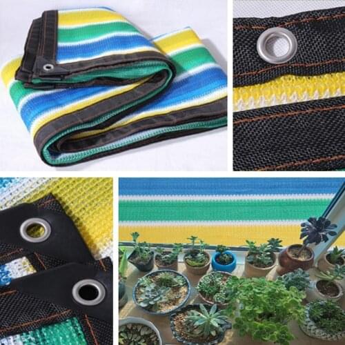 Color Block Stripe Anti-UV Protection Garden Balcony Patio Cover Sunshade Net