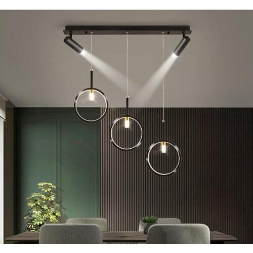 Modern Ceiling Pendant Light with Spotlight Black Gold Hanging Lamp for Kitchen Island Dining Table Living Room Home Decoration