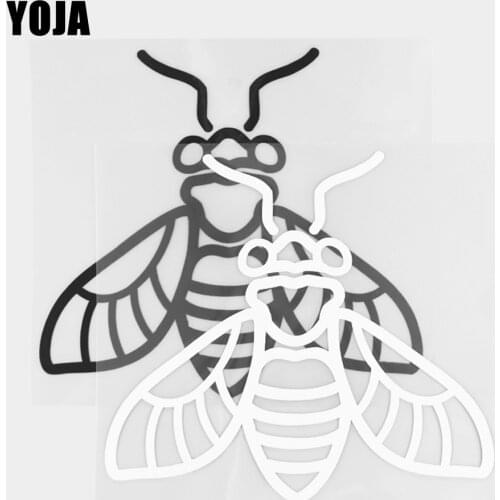 YOJA 15.3×14CM Vinyl Decal Interesting Bees Cartoon Animals Car Stickers Black/Silver 19C-0241