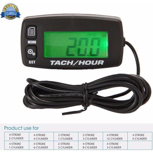 Waterproof Hour Meter Backlight Tachometer MAX RPM For Marine Boat ATV Snowmobile Generator Mower Outboard UTV Motocross