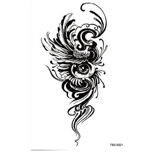 Waterproof Temporary Tattoo Mens Eagle Lotus Mandala Mysterious eyes Flying Flowers Water Transfer Fake Tatto