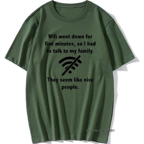 WIFI Went Down Birthday Funny Unisex Graphic Fashion Cotton Short Sleeve Computer Geeks Gamers T Shirts O-Neck Harajuku T-shirt