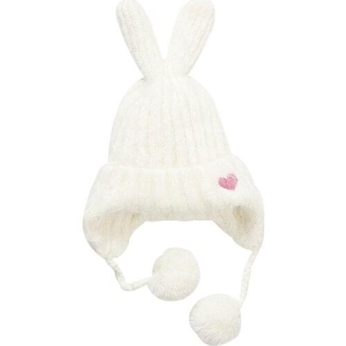 2-6 Months Childrens Winter Knitted Cap Baby Boys & Girls Elasticity White Cotton Child Cute Knitting Hat Warm Kids Street Wear