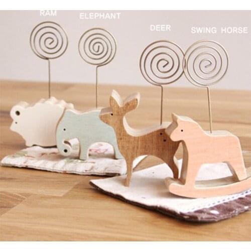 1 pcs w42 t04 figurines, wrought iron Memo Notebook to pictures Album Home decor Arts crafts Kids Wood Clip