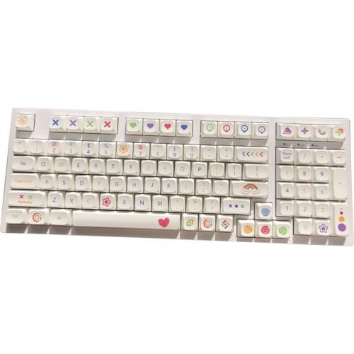 140 Kawaii Keycap XDA Profile Cute Colored Pen PBT Keycap Set For GH60 XD64 KC84 Rk68 FL980 Cherry MX Keeb