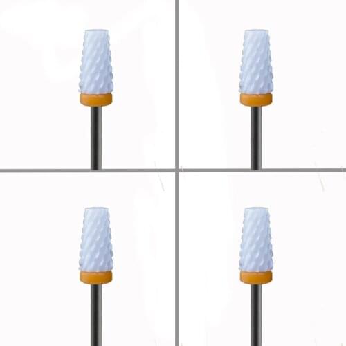 4pcs White Ceramic Nail Drill Bit - Large Tapered Bit - XXC
