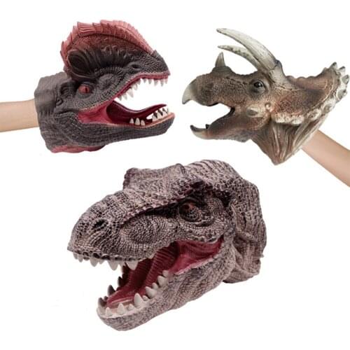 Amawill Dinosaur Shark Hand Puppet Animal Head Gloves Figure Simulation Animals Kids Toy Model Dinosaur Glove Halloween Gifts