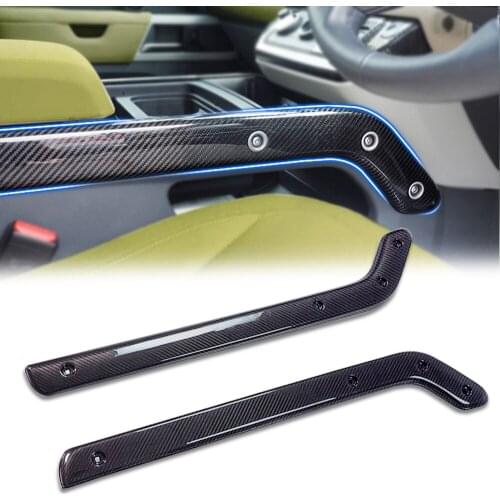 For Land Rover Defender 2020-2021 real dry Carbon Fiber central control armrest Decorative Stickers Auto Parts