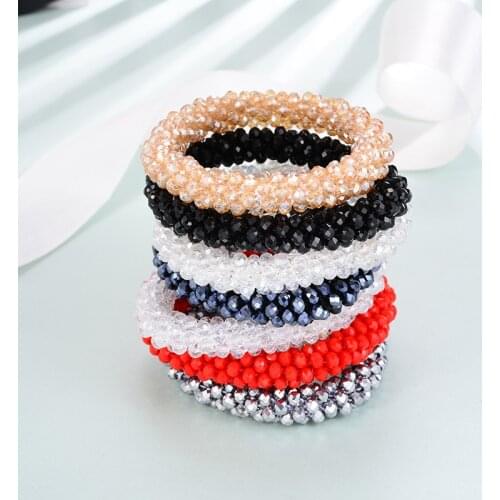 Elastic Newful Glass Beads Bracelets for Women Red Black Retro New Summer Bracelet Bangles Fashion Jewelry brazalete mujer