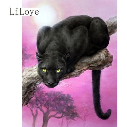 LI LOYE 5D Diamond Painting Panthers Cross Stitch Crystal Square Rhinestone Picture Kits DIY Diamond Embroidery Decorative FZ301
